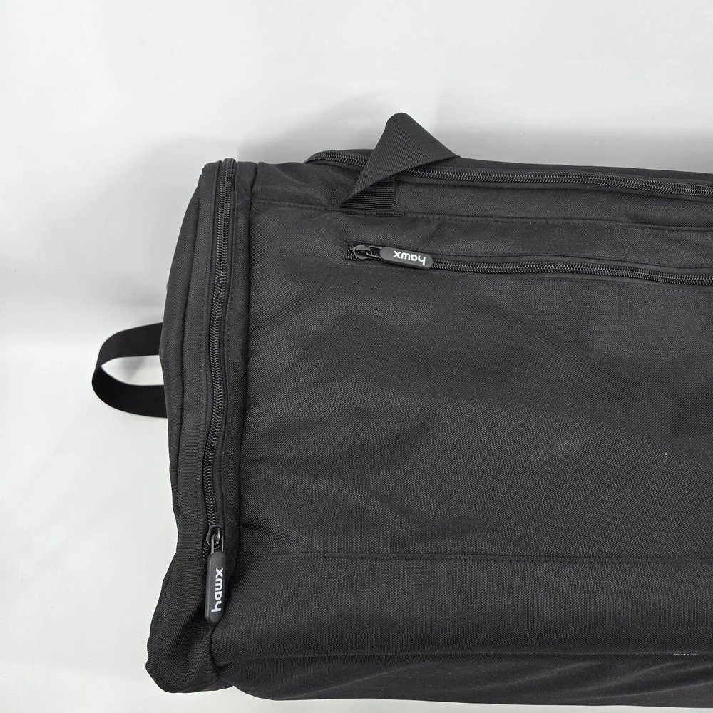 Hawx Black 20in Duffle Bag Adjustable Straps Polyester‎ Travel Gym Weekender